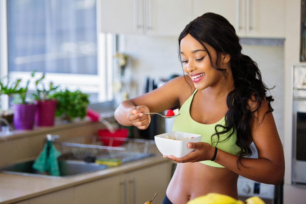 Woman Eating a Healthy Meal