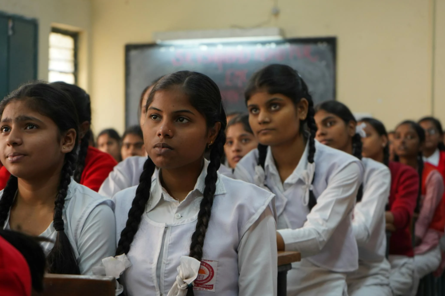 This image shows girls in a classroom.